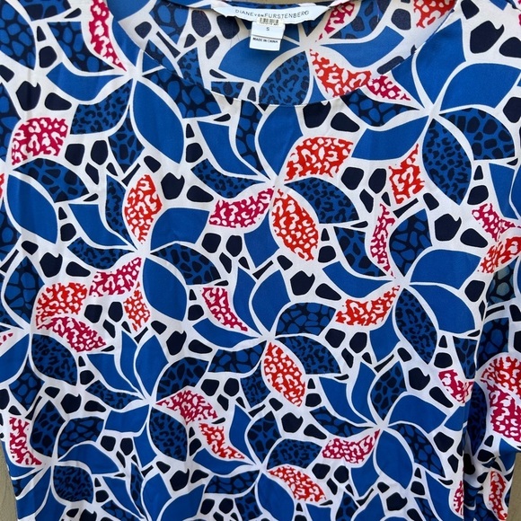 Diane Von Furstenberg Harriet Ocelot Shift Dress Silk Blend Casual Officecore S - Picture 9 of 9